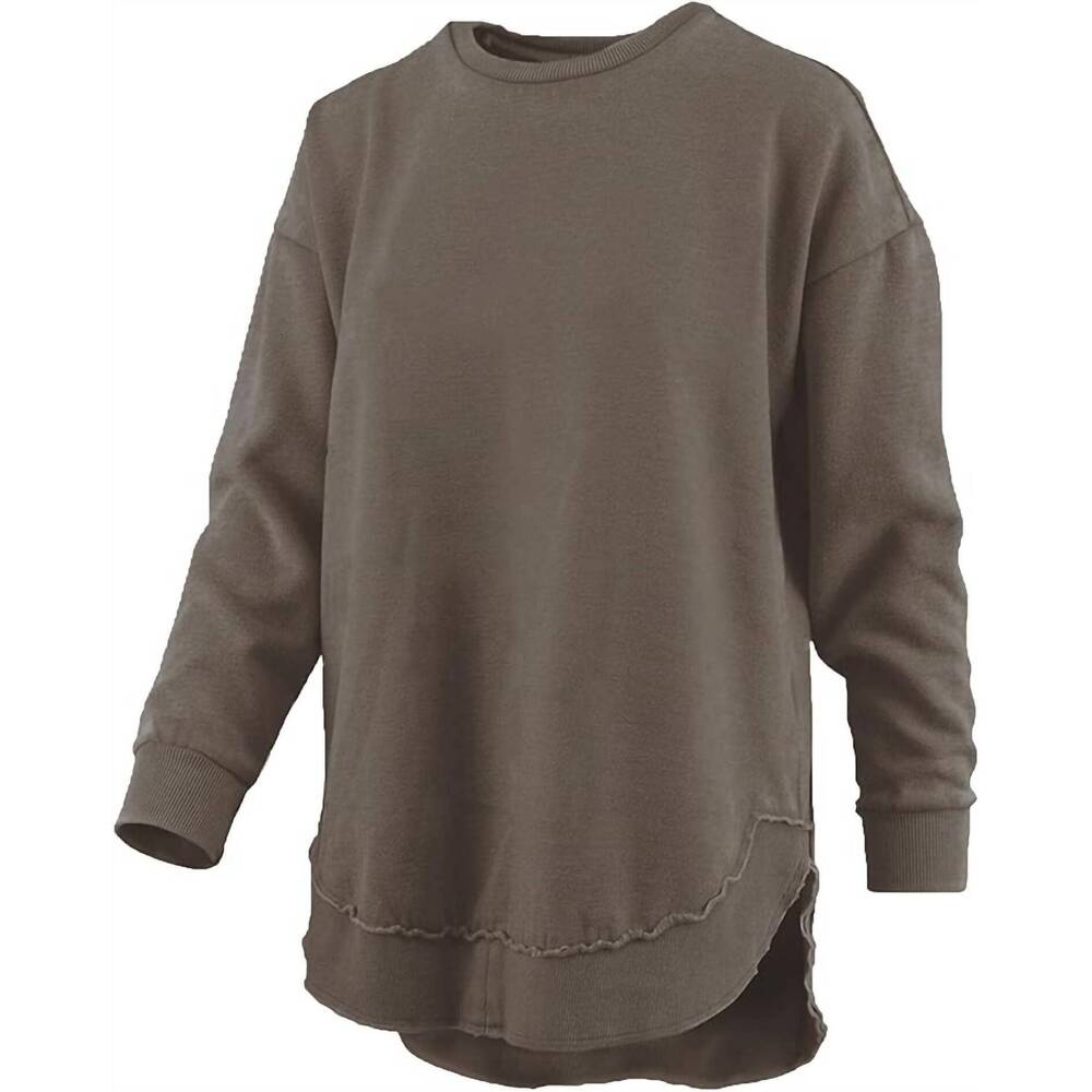 NEW COUTURE TEE COMPANY women's comfy round here sweatshirt in pepper